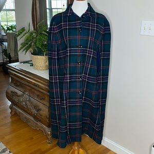 Mosbrook Plaid Wool Long Cloak Cape Overcoat